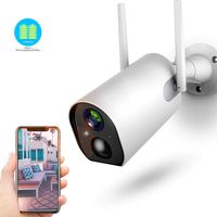 Outdoor Camera Wireless, Rechargeable Security Camera, Motion Detection, 2-Way Audio, Night Vision, IP66 Waterproof, with 10400mAh Battery, 4DB Wireless Antenna, Indoor/Outdoor 1080P WiFi Camera