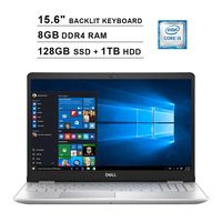 2019 Dell Inspiron 15 5000 15.6 Inch FHD Touchscreen Laptop (Intel 4-Core i5-8265U up to 3.9GHz, 8GB RAM, 128GB SSD (Boot) + 1TB HDD, Intel UHD 620, Backlit Keyboard, WiFi, Bluetooth, HDMI, Win10)
