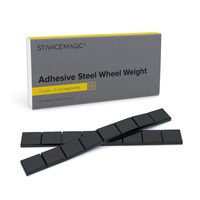 StanceMagic - 0.25oz - Black Adhesive Stick On Wheel Weights (Easy Peel, Low Profile) - Steel (Zinc Plated) - 18oz (1.125 lbs) total, 9 total 2oz strips, 72 total pieces