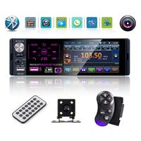 Multimedia Car Stereo- Single Din,4.1 Inch Touch Screen Car Stereo Bluetooth Audio and Hands-Free Calling,Rear Microphone Input,MP5 Player, AUX Input, Rear View Camera,AM/FM/RDS Radio Receiver