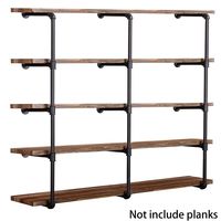 Industrial Wall Mount Iron Pipe Shelf Shelves Shelving Bracket Vintage Retro Black DIY Open Bookshelf DIY Storage offcie Room Kitchen Shelves (3Pcs,52"Tall,12"deep)