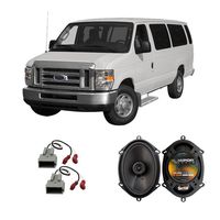Compatible with Ford Econoline Full Size Van 97-13 Front Door Factory Replacement Harmony HA-R68 Speakers
