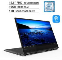 2019 Newest Lenovo Yoga 2-in-1 15.6" Full HD IPS TS Touchscreen Laptop, Intel Core i5-8250U up to 3.40GHz, 16GB RAM, 1TB PCIe NVMe M.2 SSD, Backlit Keyboard, Wireless-AC, Bluetooth, Windows 10, Gray