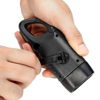 MECO Hand Cranking Solar Powered Rechargeable Flashlight Emergency LED Flashlight Carbiner Dynamo Quick Snap Clip Backpack Flashlight Torch Weather Ready, 8 Lumen（Black）