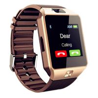 Wzpiss DZ09 Bluetooth Smart Watch Touch Screen Wrist Watch Sports Fitness Tracker with Camera Pedometer Compatible iPhone iOS Samsung LG Android SIM SD Card Slot for Women Men Kids (Gold)
