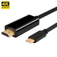 USB C to HDMI Cable(4K@60Hz), VIVK USB Type-C to HDMI Cable [Thunderbolt 3 Compatible] for MacBook Pro 2018/2017, MacBook Air/iPad Pro 2018, Surface Book 2, Samsung S10, and More - Black - 6ft/1.8m