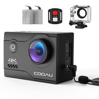 COOAU 4K 20MP Wi-Fi Action Camera External Microphone Remote Control EIS Stabilization Underwater 40M Waterproof Sport Camera with 2X1200mAh Batteries