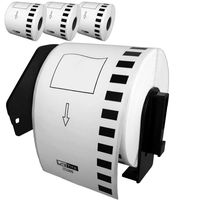 LiteTite DK-2205 (4 Rolls) Continuous Length Paper Tape Labels, Compatible with Brother P-Touch QL-Series, 2.4 (2-3/7) Inches (62mm) by 100 ft, Includes (1) Snap-On-Frame (LT2205)