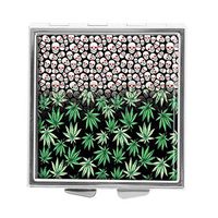 Skull and Marijuana Design Pill Case Box Western Medicine Tablet Holder Decorative Pill Box for Pocket or Purse