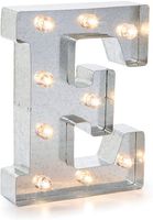 Darice Silver Metal Marquee Letter - E-9.87" Tall, Galvanized Finish