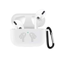 ADWLOF Compatible for AirPods Pro Case with Keychain, Wireless Charging Supporting, Shockproof Protective Silicone Cover Skin for AirPods Pro Charging Case Series 3,White