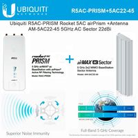 Ubiquiti R5AC-PRISM Rocket 5AC airPrism + AM-5AC22-45 5GHz AC Sector 22dBi 45d