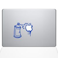 The Decal Guru Graffiti Apple Spray Can Decal Vinyl Sticker, 15" MacBook Pro (2015 & Older Models), Dark Blue (1637-MAC-15P-DB)