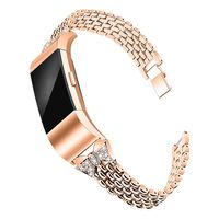 Crystal Metal Bands Compatible with Fitbit Charge 2 Smart Watch,Stainless Steel Strap Wristbands Jewelry Bracelets Replacement Accessory for Women Girls