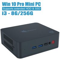 Beelink U55 Mini PC Windows10 Pro, Intel Core i3-5005U Processor 8GB/256GB M.2 SSD, Supports Extended RAM & SSD/4K@60Hz/Dual HDMI/Dual WiFi /BT4.0/ Fan