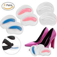 High Heel Gel Forefoot Pads, Gel Massage Ball of Foot Cushions, Anti-Slip Metatarsal Pain Relief Insole, Adhesive Morton's Neuroma Protectors Inserts Shock Absorber - 3 Pairs (red, blue, transparent)