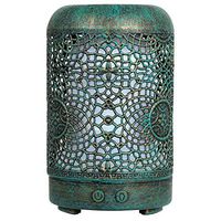 Pure Essential Oil Works Patina LED Ultrasonic Aroma Diffuser, Diffuses Essential Oils with Cool Mist, Adjustable Mist Options, Auto Shut-Off & Seven LED Light Colors