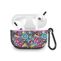 Graysky Colourful Personalized Printing Silicone Protective Cover Compatible with AirPods Pro 3rd Gen Charging Case 2019, Visible Front LED, Shock & Scratch Resistant Case Cover with Travel Carabiner