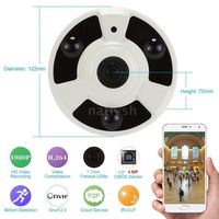 4MP Panoramic IR Fisheye 180/360 Degree IP Dome Camera ONVIF outdoor