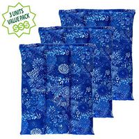 Nature Creation Set of 3 Lumbar Microwave Heating Pads - Family Favorite Value Pack - Aromatherapy Weighted Moist Heat Pads for All Pain Relief and Relaxation - Easy Soothing Comfort (Blue Flowers)