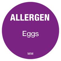 DayMark IT117117 MoveMark Allergen Removable Circle Label, "Egg", 1" Diameter, Purple (Roll of 1000)
