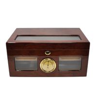 LOLIFUN Wood Cigar Humidor Holds up to 100 Cigars Size:376X246X178mm(14.46X9.46X6.85inch) with Hygrometer, HUMIDIFIER AP-0044 (RED)