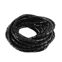 8Meters 25ft Long 8mm Black Flexible Wire Spiral Wrap Sleeving Band Tube Cable Manager Protector
