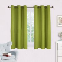 NICETOWN Thermal Insulated Solid Grommet Top Blackout Holiday Decorative Curtains/Drapes for Kid's Room (1 Pair, 42 x 63 inches in Fresh Green)