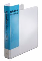 Cardinal SpineVue Locking Round Ring Binder, 1.5-Inch, White (16703V2)
