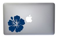 Hibiscus Tropical Flower Vinyl Decal for MacBook, Laptop or Other Device 5 Inch (Dark Blue)