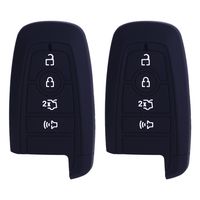 2Pcs XUHANG Sillicone key fob Skin key Cover Remote Case Protector Shell for 2017 Ford Fusion Smart Remote black
