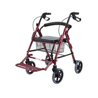 LHQ-HQ Elderly Walker Folding Portable Rollator Auxiliary Walker Four Wheels Shopping Cart Shopping Cart Non-Slip Walking Stick with Hospital