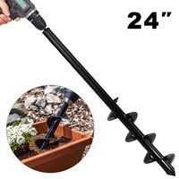Earl Diamond Heavy Auger Drill Bit 3" x 24" Plant Flower Bulb Shaft Auger Digger Post Hole Digger Hex Drive Drill for Planting/Bedding/Bulb/Seedling w/ 3/8" Hex Drive
