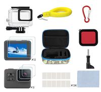 Kitspeed Accessories Kit for GoPro Hero 7 Black/(2018)/6/5, Including Waterproof case,Red Filter,Tempered Glass Film,Waterproof Camera Float,Anti-Fog Inserts, Shockproof Storage Bag