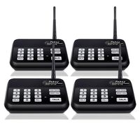 Wireless Intercom System (New Version), TekeyTBox 1800 Feet Long Range 10 Channel Digital FM Wireless Intercom System for Home and Office, Walkie Talkie System for Outdoor Activity (4 Stations Black)