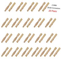 Yiqigou 20 Pairs Gold Plated 2.0MM 2MM Male Female Banana Plug Bullet Connector for RC ESC Lipo Battery