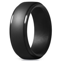 Men's Silicone Ring Wedding Band Black FSZ0001 1