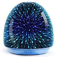 ASAKUKI Essential Oil Diffuser, 3D Glass 200ml Galaxy Premium Ultrasonic Cool Mist Humidifier, Waterless Auto Shut-off, 7 LED Light Colors for Home Office Spa-room and Baby-room