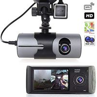 Grewtech 2.7" TFT LCD HD Dash-Cam DualCam Car DVR w/GPS Tracker + Google Maps + G-Sensor