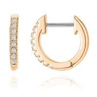 PAVOI 14K Rose Gold Plated Post Cubic Zirconia Cuff Earring Huggie Stud
