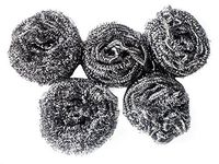 Powerful Dishwashing Metal Scouring Pads Set of 5 - Removes Grease, Oil Completely from Plates, Cups, Glassware, Baking Tins - Long Lasting!