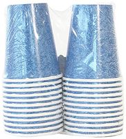 Lillian Tablesettings 24-Piece Twin Stack Paper Cups Set, 9-Ounce, Blue Texture