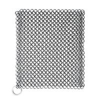 Luckycyc Cast Iron Cleaner Stainless Steel Chainmail Scrubber (Rectangle)
