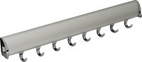 Hafele Belt Rack, Synergy Collection (Matt Aluminum with Chrome, 8 Hook, 17 15/16")