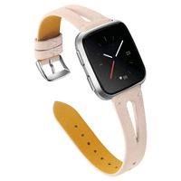 Aliturtle Replacement Accessories for Fitbit Versa Watch Bands, Newly Printed Steamline Design Leather Replacement Watchbands Straps with Stainless Buckle Compatible with Fitbit Versa for Men Women