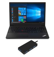 Lenovo ThinkPad E595 Laptop (AMD Ryzen 7 3700U 4-Core, 8GB RAM, 256GB PCIe SSD + 1TB HDD, AMD Radeon RX Vega 10, 15.6" Full HD (1920x1080), WiFi, Bluetooth, Webcam, Win 10 Pro) with USB3.0 Hub