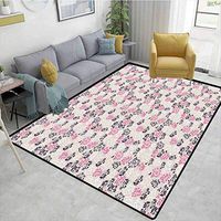 Bigdatastore Beige Solid Carpet, Gentle Floral Arrangement with Abstract Foliage Composition Spiral Stalks and Leaves, Durable Carpet Area Rug - Living Dinning Room Bedroom Rugs and Carpets(2.5'x 7')