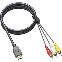 HDMI to RCA Cable, HDMI to AV Composite Adapter HDMI Male to 3-RCA Cord for TV