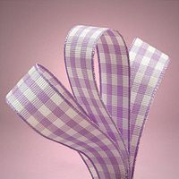 3/8 in. Wide Purple White Gingham Ribbon - 25 Yards