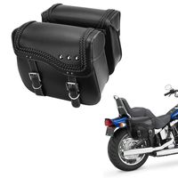 Motorcycle Saddlebags, Synthetic Leather Side Bags for Sportster Softail Dyna Yamaha Honda